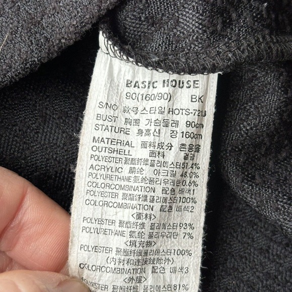 Basic House Sweater Sz M Long Sleeve Pullover Crushed Velvet Faux Fur Blue Grey - Picture 7 of 13